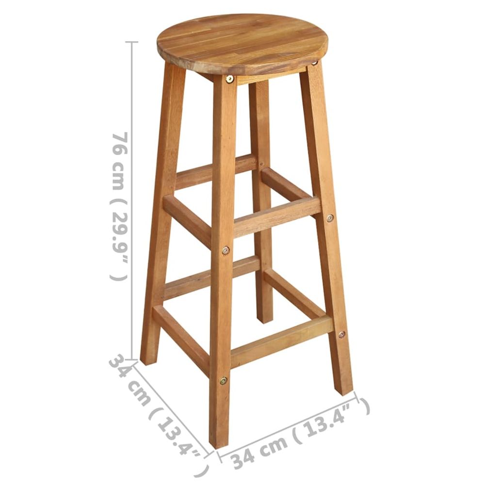 Bar Chairs 2 pcs vidaXL Solid Acacia Wood - Bar Stool from vidaXL