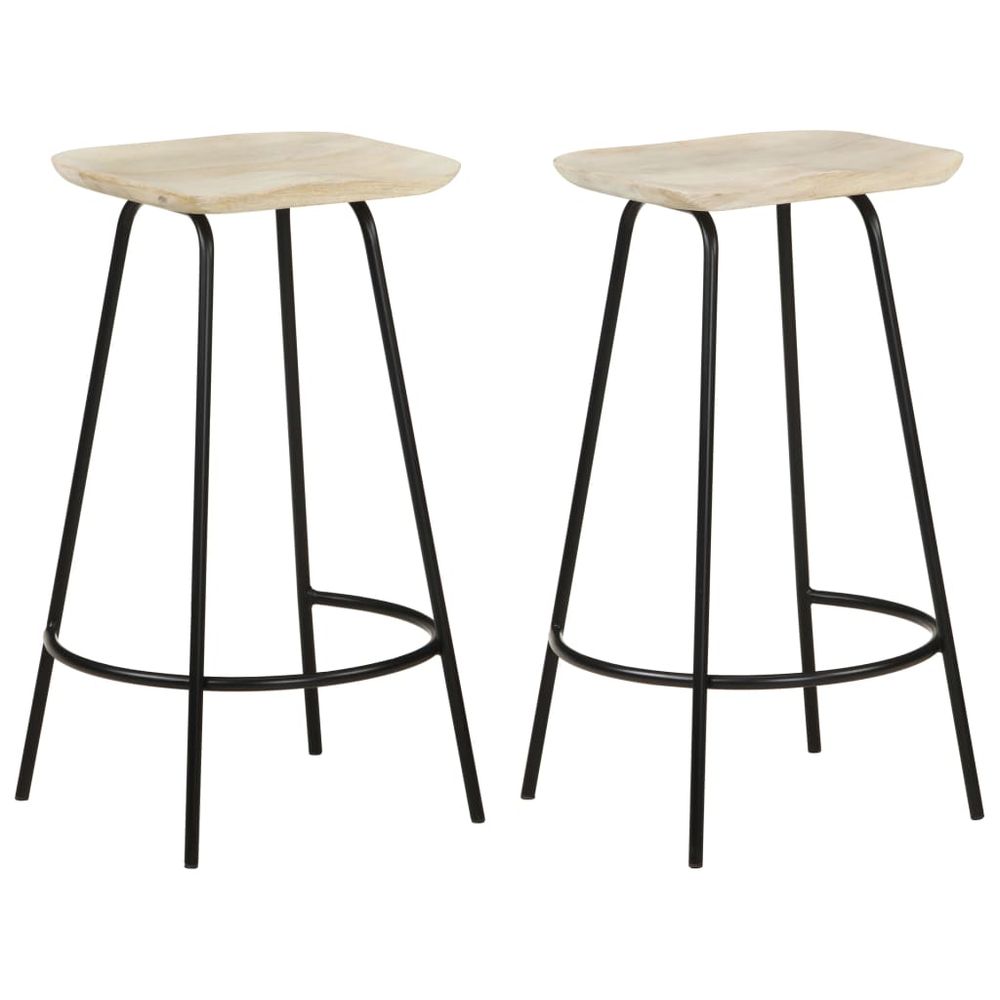 Bar Stools 2 pcs vidaXL Solid Mango Wood - Bar Stool from vidaXL