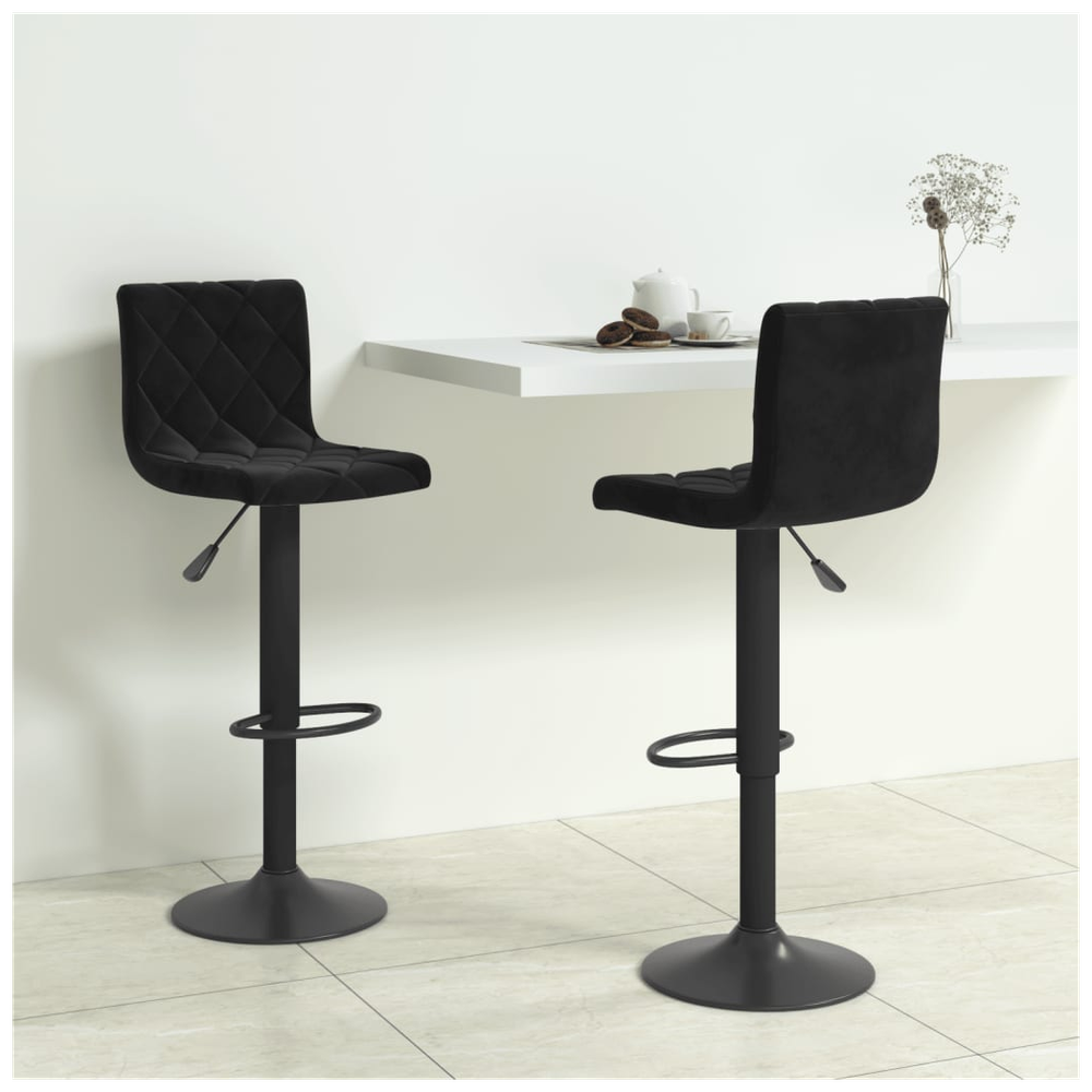 Bar Stools vidaXL 2 pcs Black Velvet - Bar Stool from vidaXL