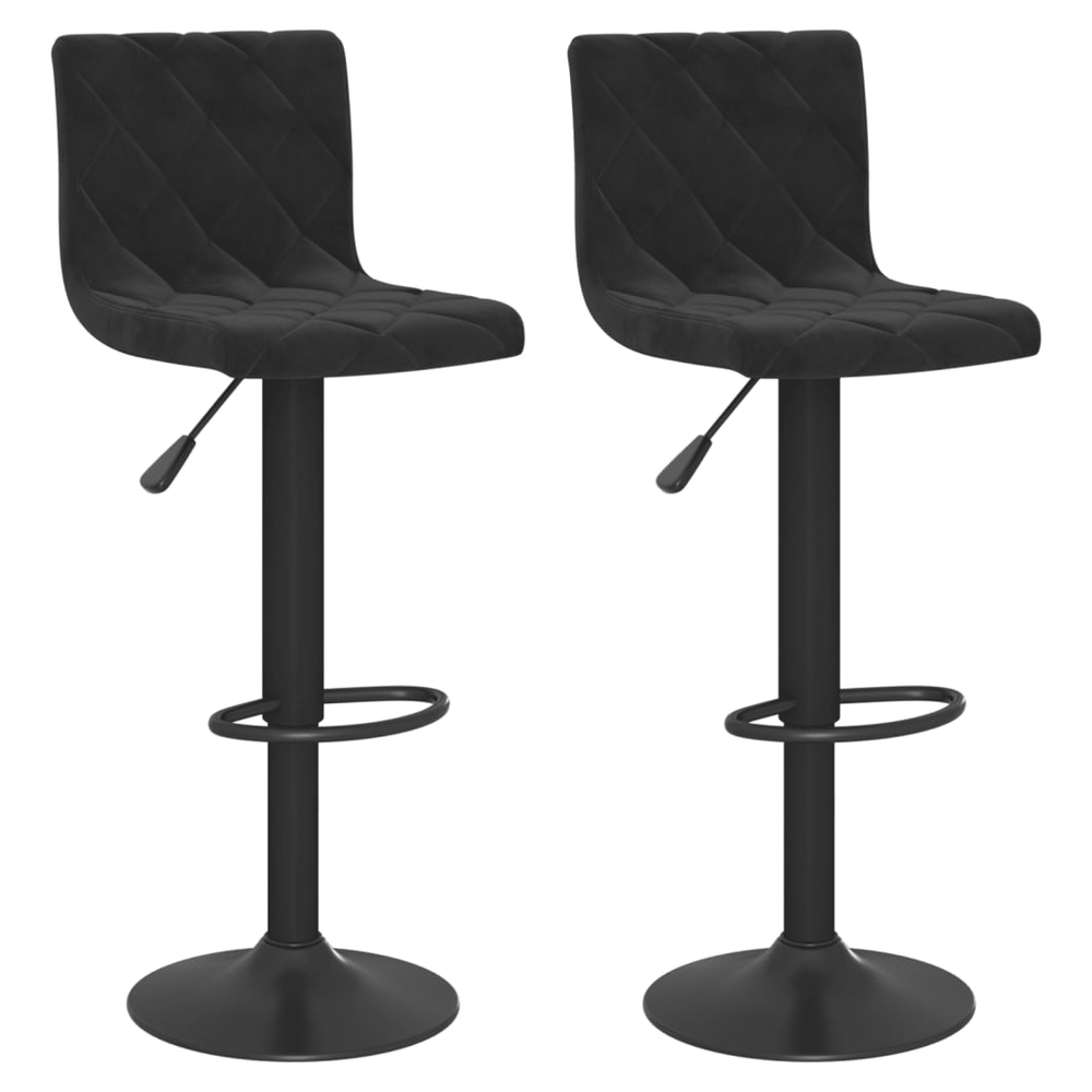 Bar Stools vidaXL 2 pcs Black Velvet - Bar Stool from vidaXL