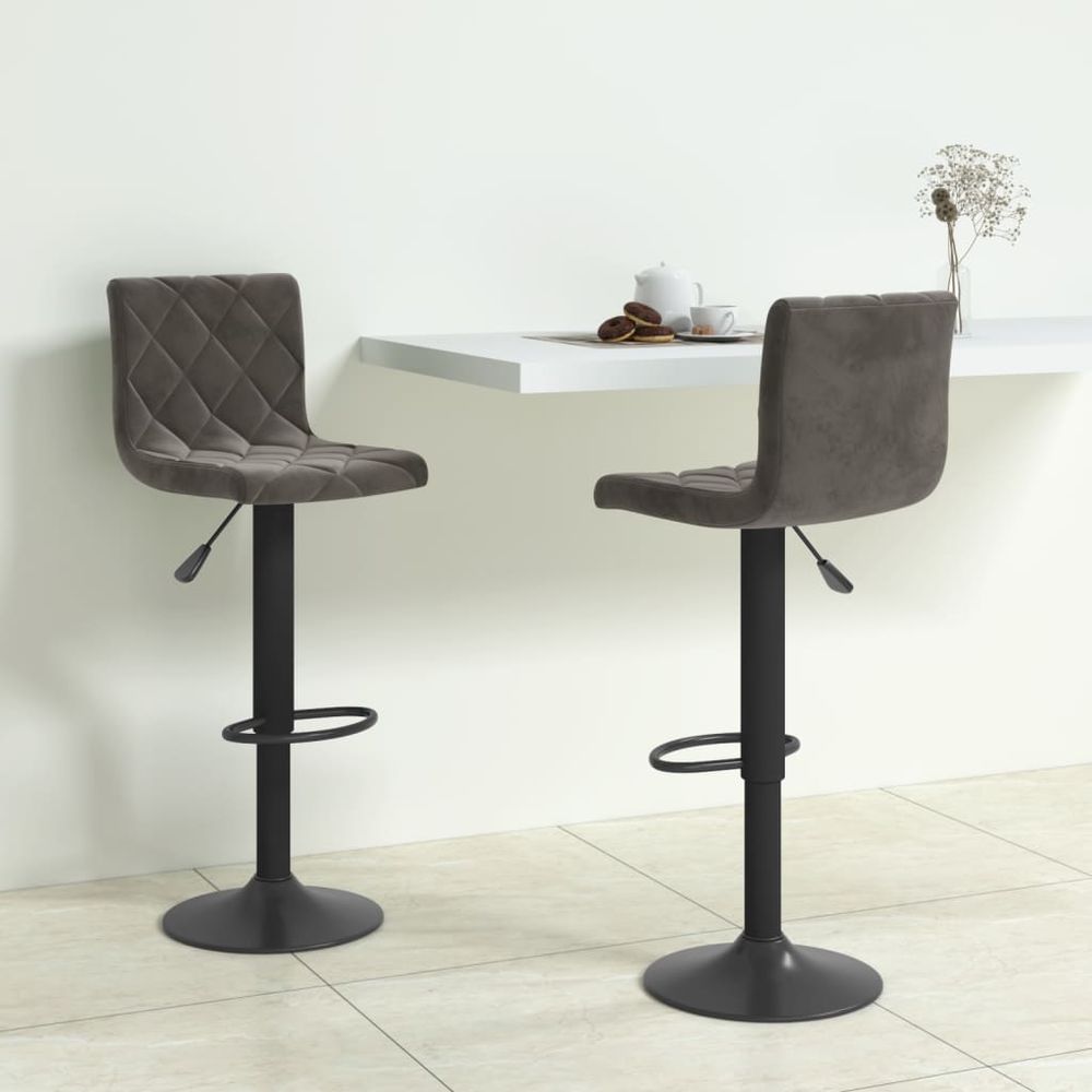Bar Stools vidaXL 2 pcs Black Velvet - Bar Stool from vidaXL