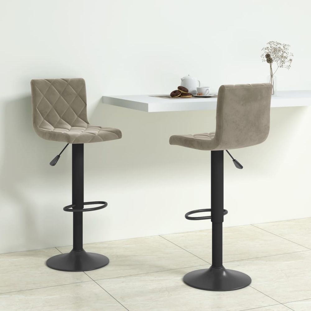 Bar Stools vidaXL 2 pcs Black Velvet - Bar Stool from vidaXL