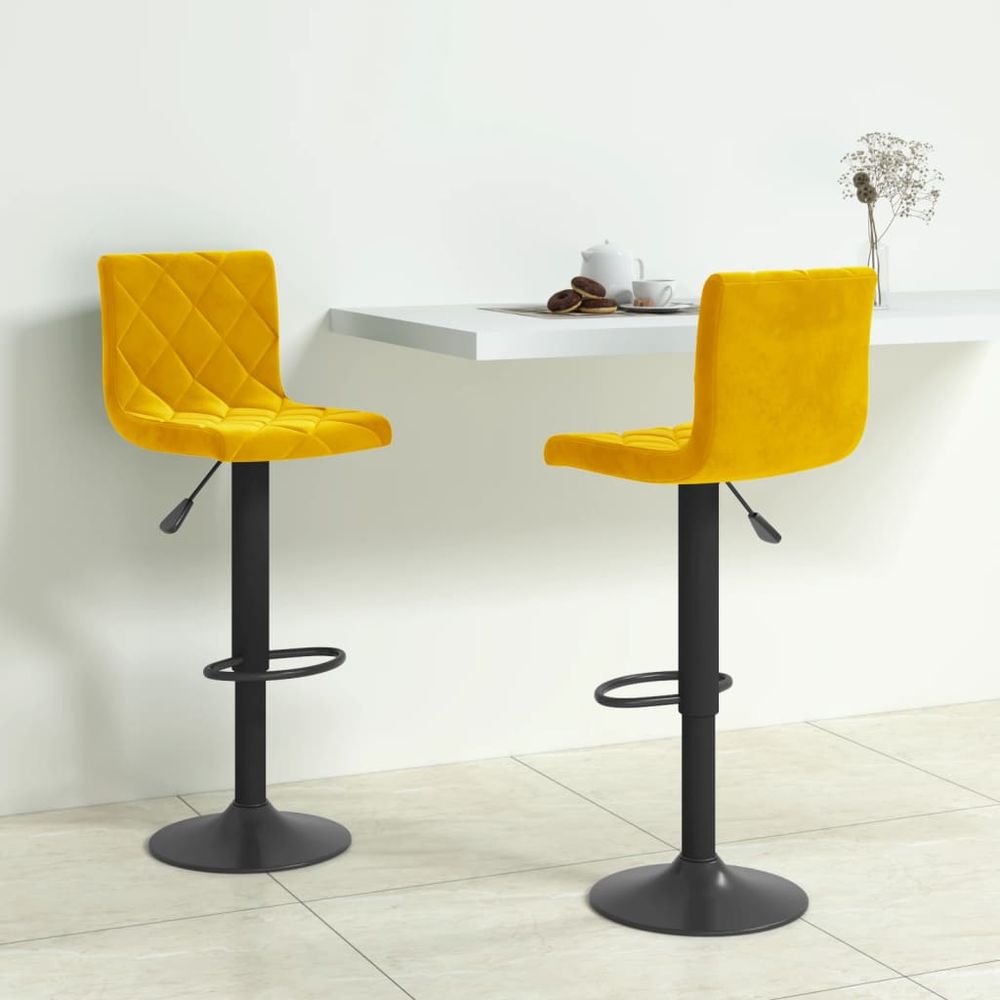 Bar Stools vidaXL 2 pcs Black Velvet - Bar Stool from vidaXL