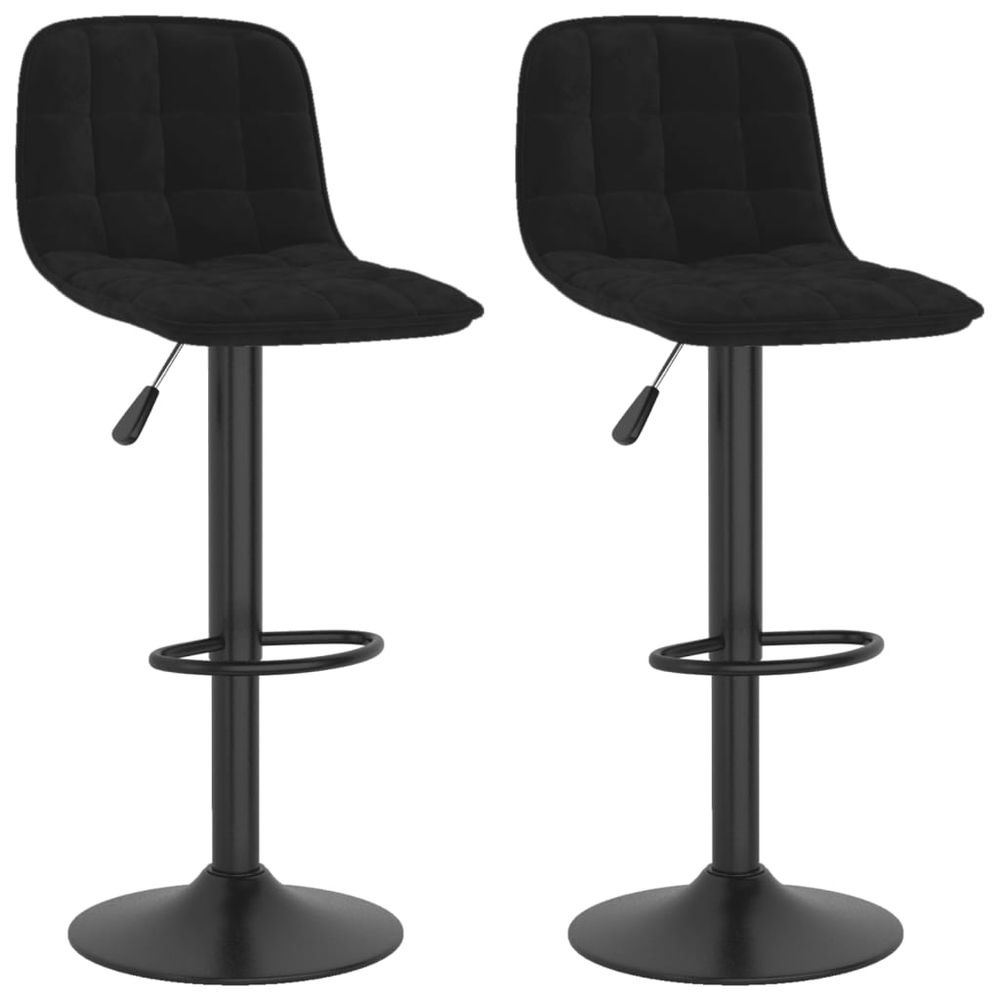 Bar Stools vidaXL 2 pcs Black Velvet - Bar Stool from vidaXL