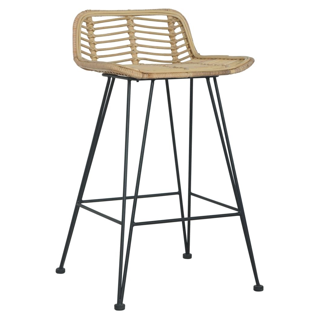 Bar Chairs 2 pcs vidaXL Natural Rattan - Bar Stool from vidaXL