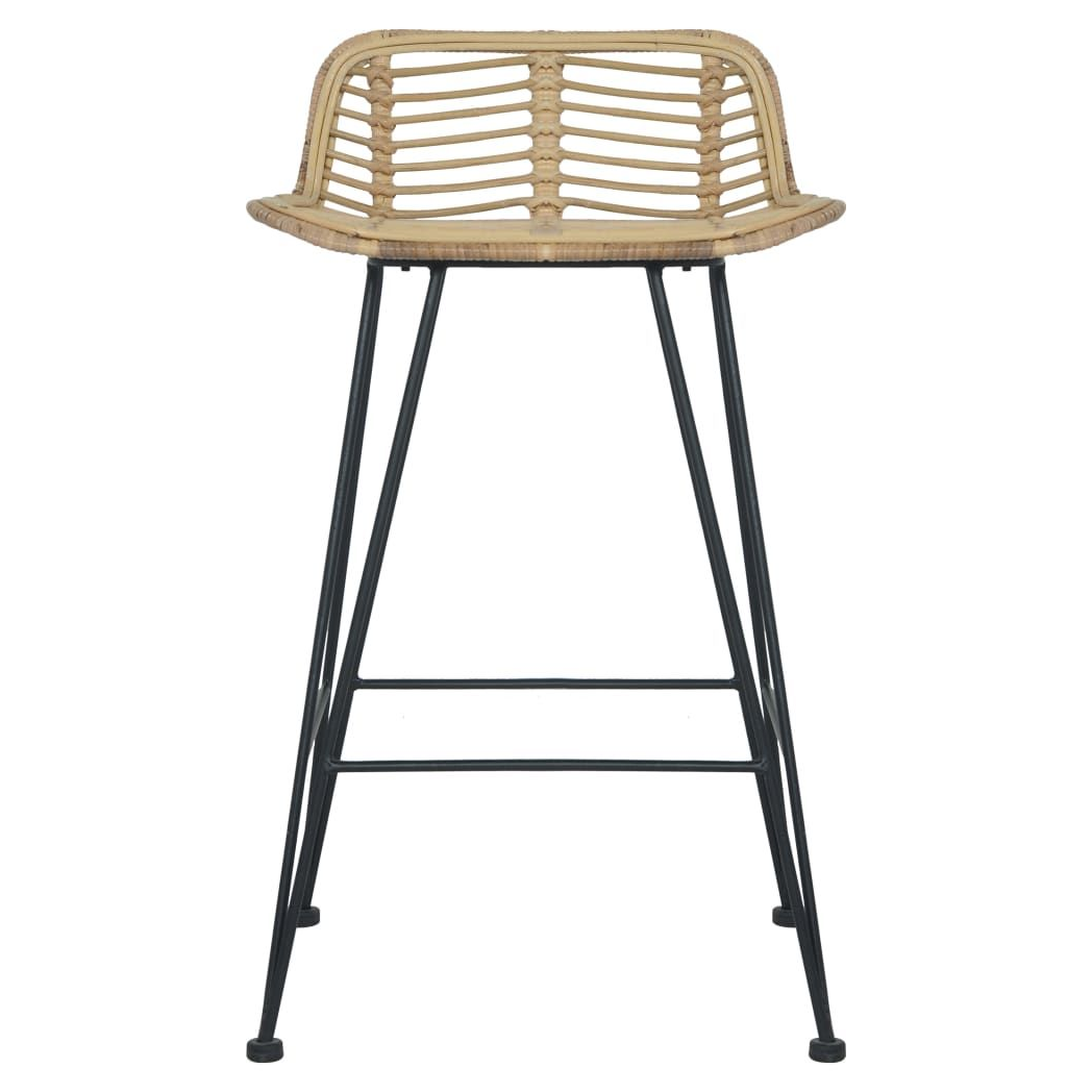 Bar Chairs 2 pcs vidaXL Natural Rattan - Bar Stool from vidaXL