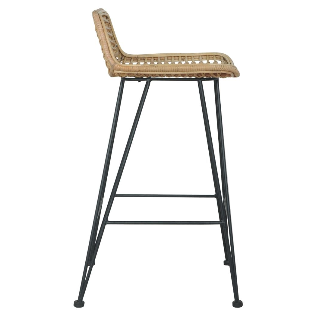 Bar Chairs 2 pcs vidaXL Natural Rattan - Bar Stool from vidaXL