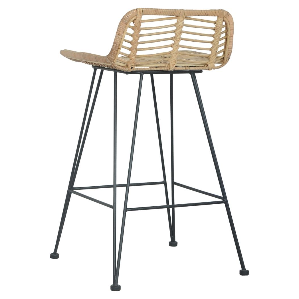 Bar Chairs 2 pcs vidaXL Natural Rattan - Bar Stool from vidaXL