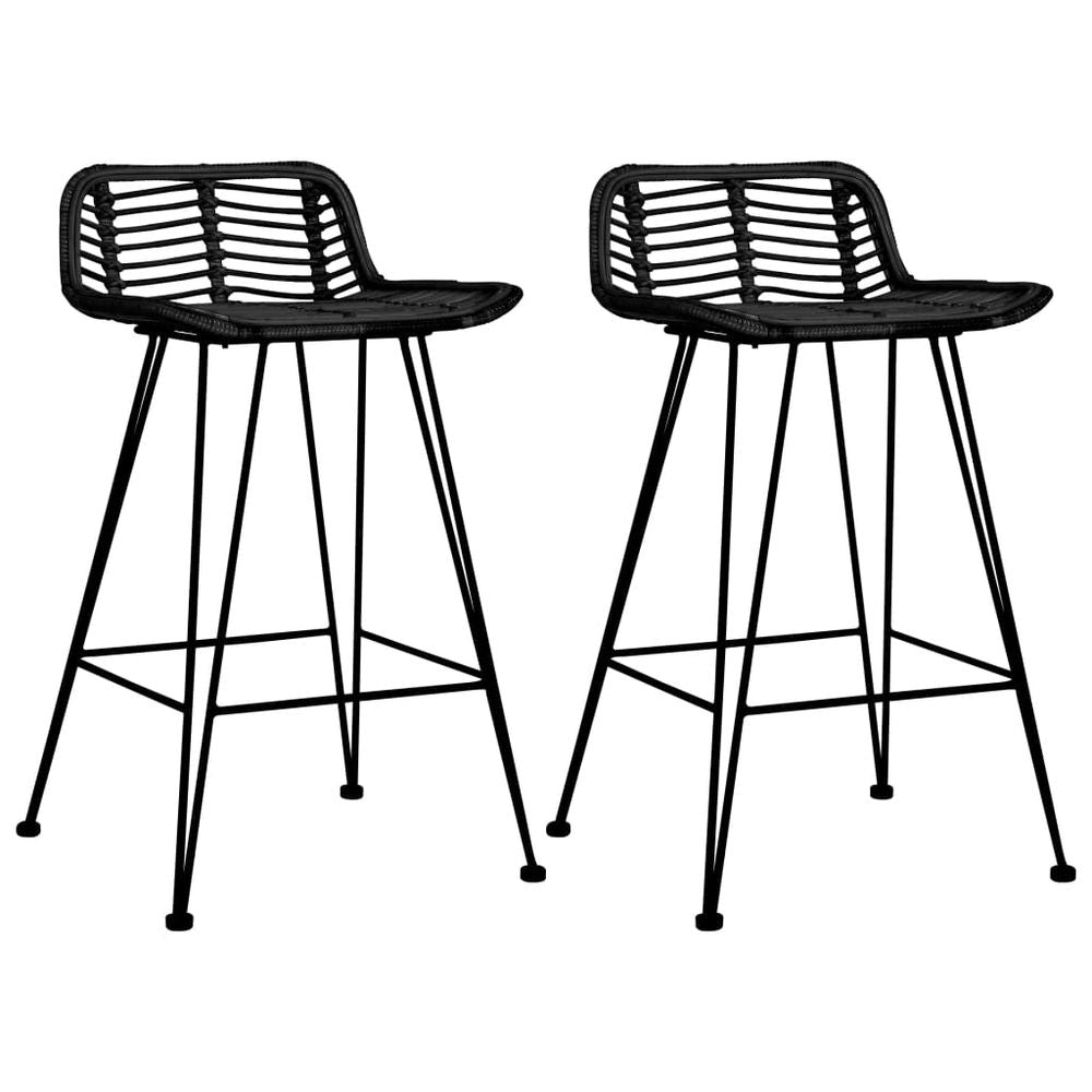 Bar Chairs 2 pcs vidaXL Natural Rattan - Bar Stool from vidaXL