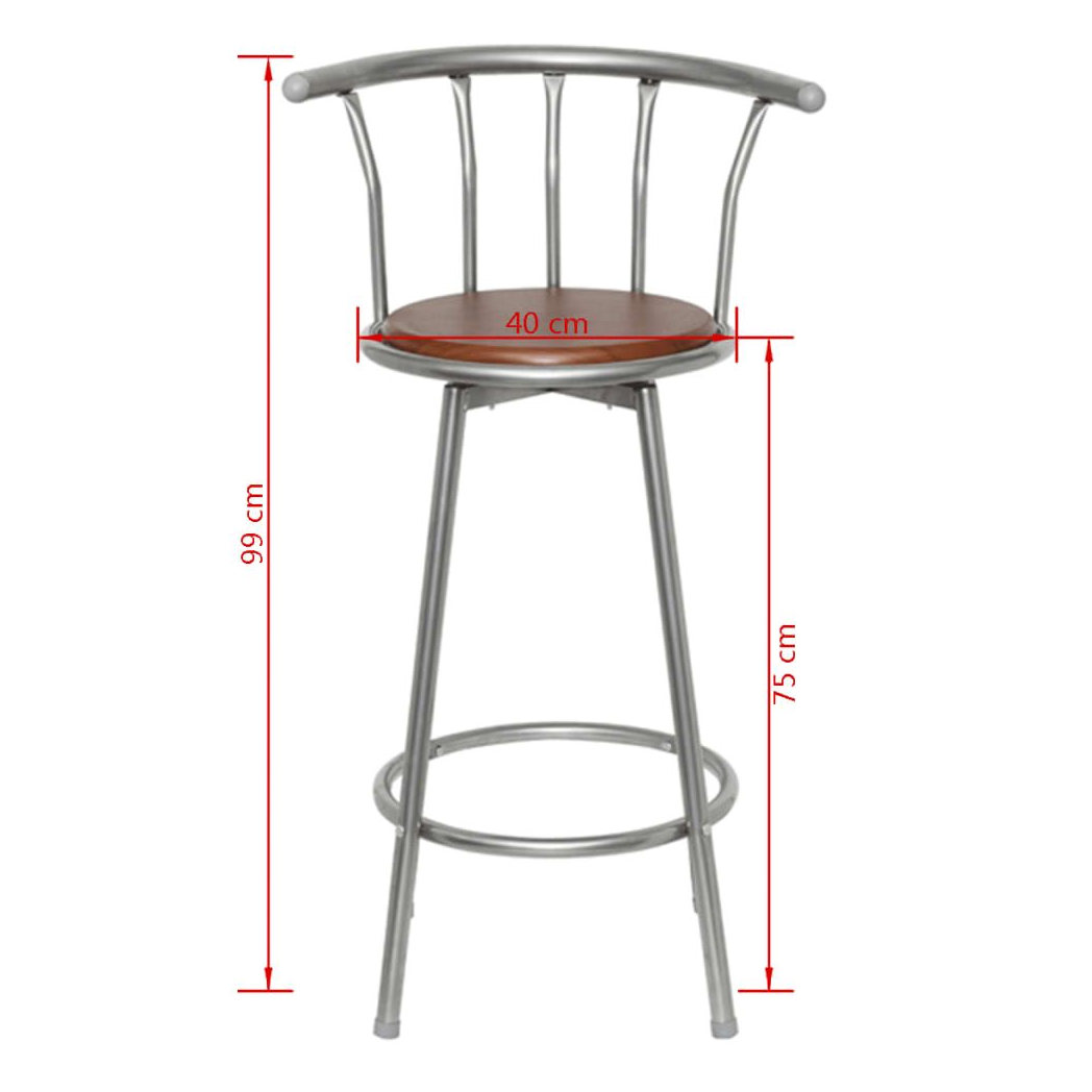 vBar Stools 2 pcs vidaXL Brown Steel - Bar Stool from vidaXL