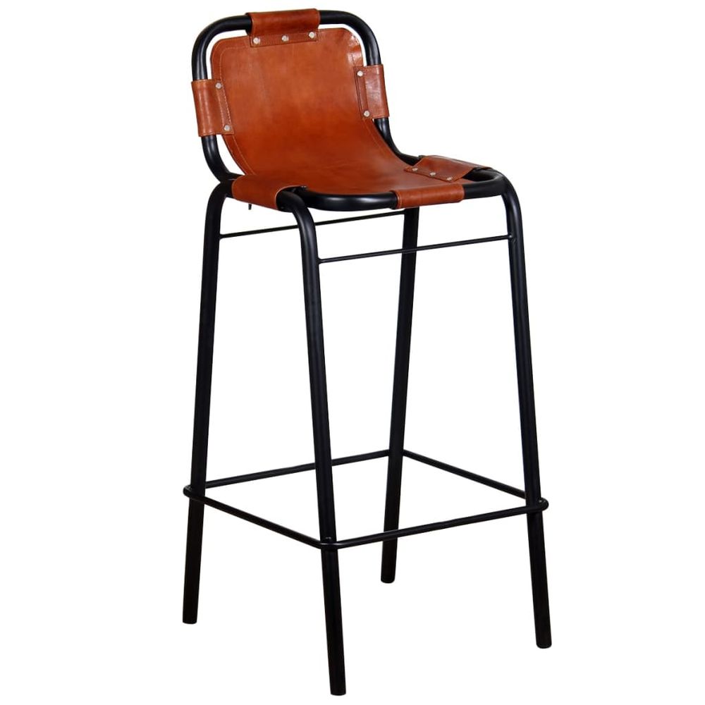 Bar Stools 2 pcs vidaXL Real Leather - Bar Stool from vidaXL