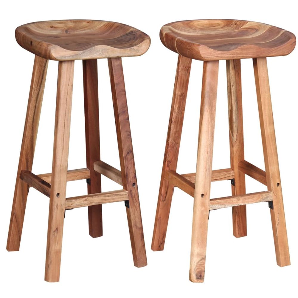 Bar Stools 2 pcs vidaXL Solid Acacia Wood - Bar Stool from vidaXL