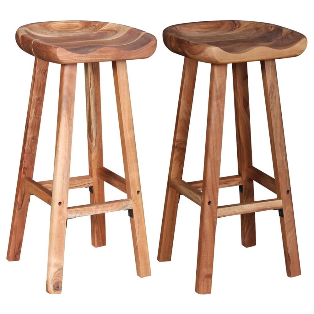 Bar Stools 2 pcs vidaXL Solid Acacia Wood - Bar Stool from vidaXL