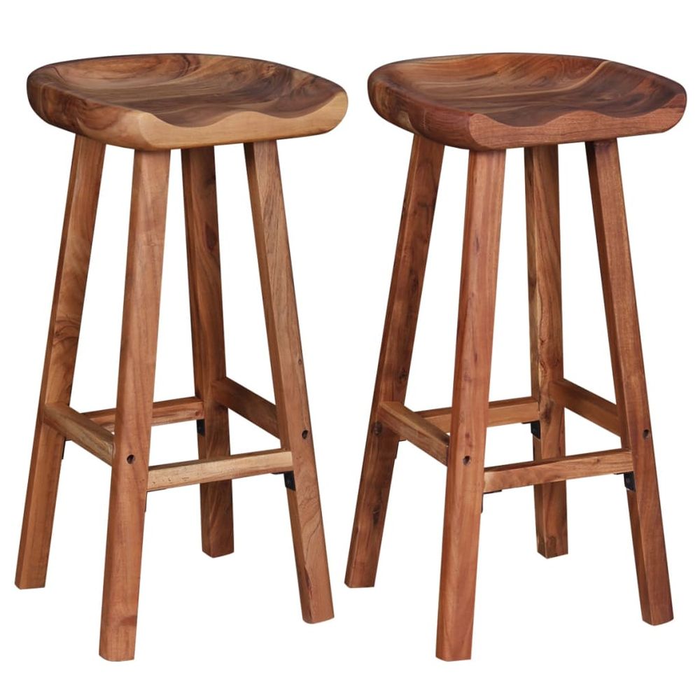 Bar Stools 2 pcs vidaXL Solid Acacia Wood - Bar Stool from vidaXL