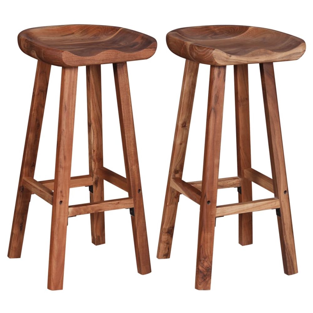 Bar Stools 2 pcs vidaXL Solid Acacia Wood - Bar Stool from vidaXL