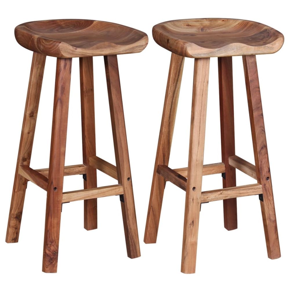 Bar Stools 2 pcs vidaXL Solid Acacia Wood - Bar Stool from vidaXL