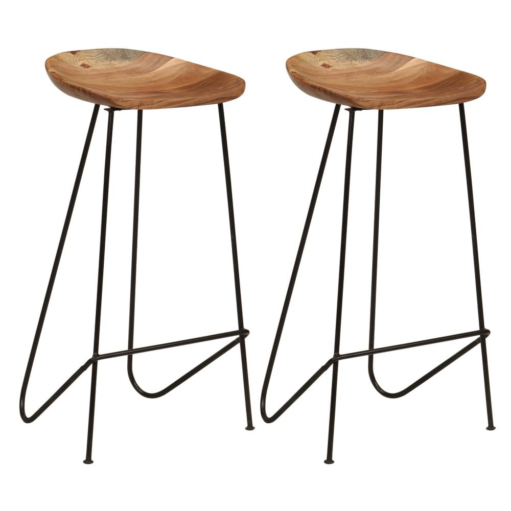 Bar Stools 2 pcs vidaXL Solid Acacia Wood - Bar Stool from vidaXL