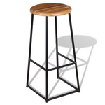 Bar Stools 2 pcs vidaXL Solid Teak Wood - Bar Stool from vidaXL