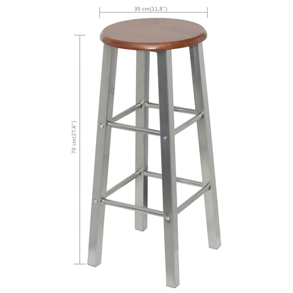 Bar Stools 4 pcs vidaXL Silver and Brown MDF - Bar Stool from vidaXL