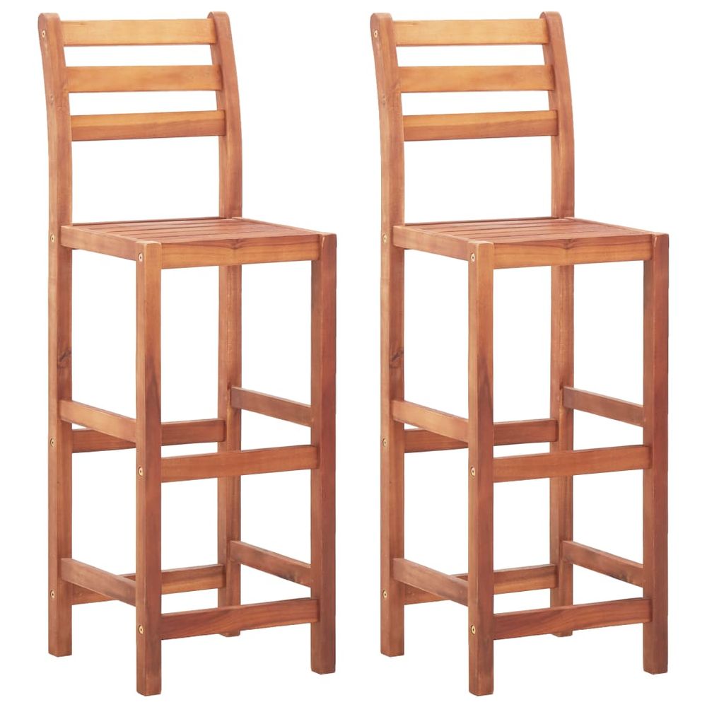 Bar Chairs 2 pcs vidaXL Solid Acacia Wood - Bar Stool from vidaXL