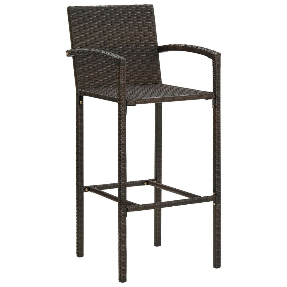 Bar Stools 2 pcs vidaXL Brown Poly Rattan - Bar Stool from vidaXL