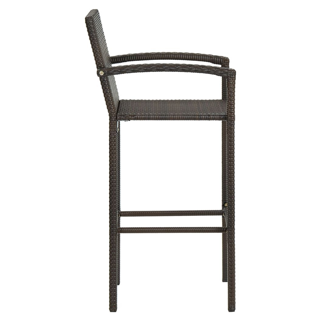Bar Stools 2 pcs vidaXL Brown Poly Rattan - Bar Stool from vidaXL