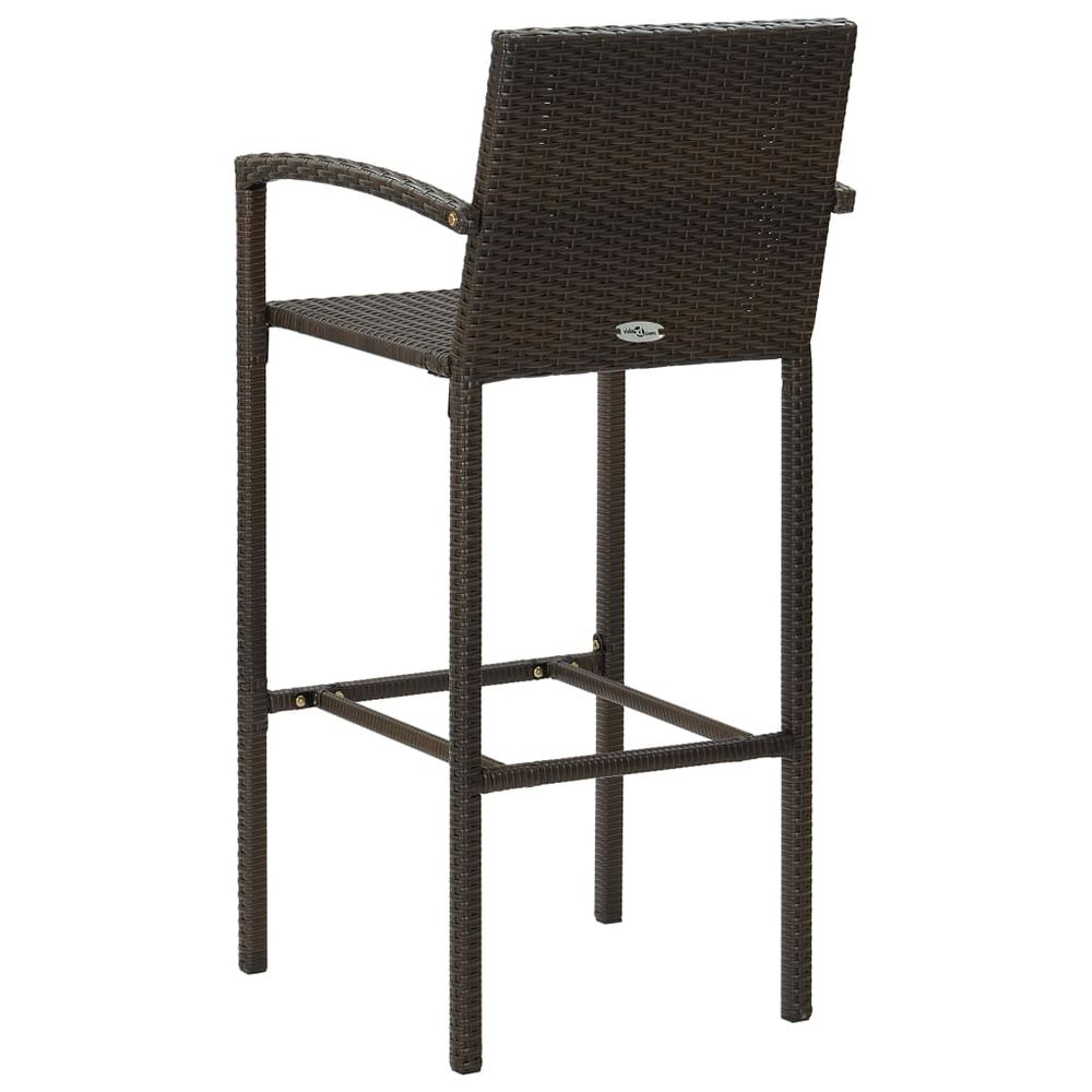 Bar Stools 2 pcs vidaXL Brown Poly Rattan - Bar Stool from vidaXL