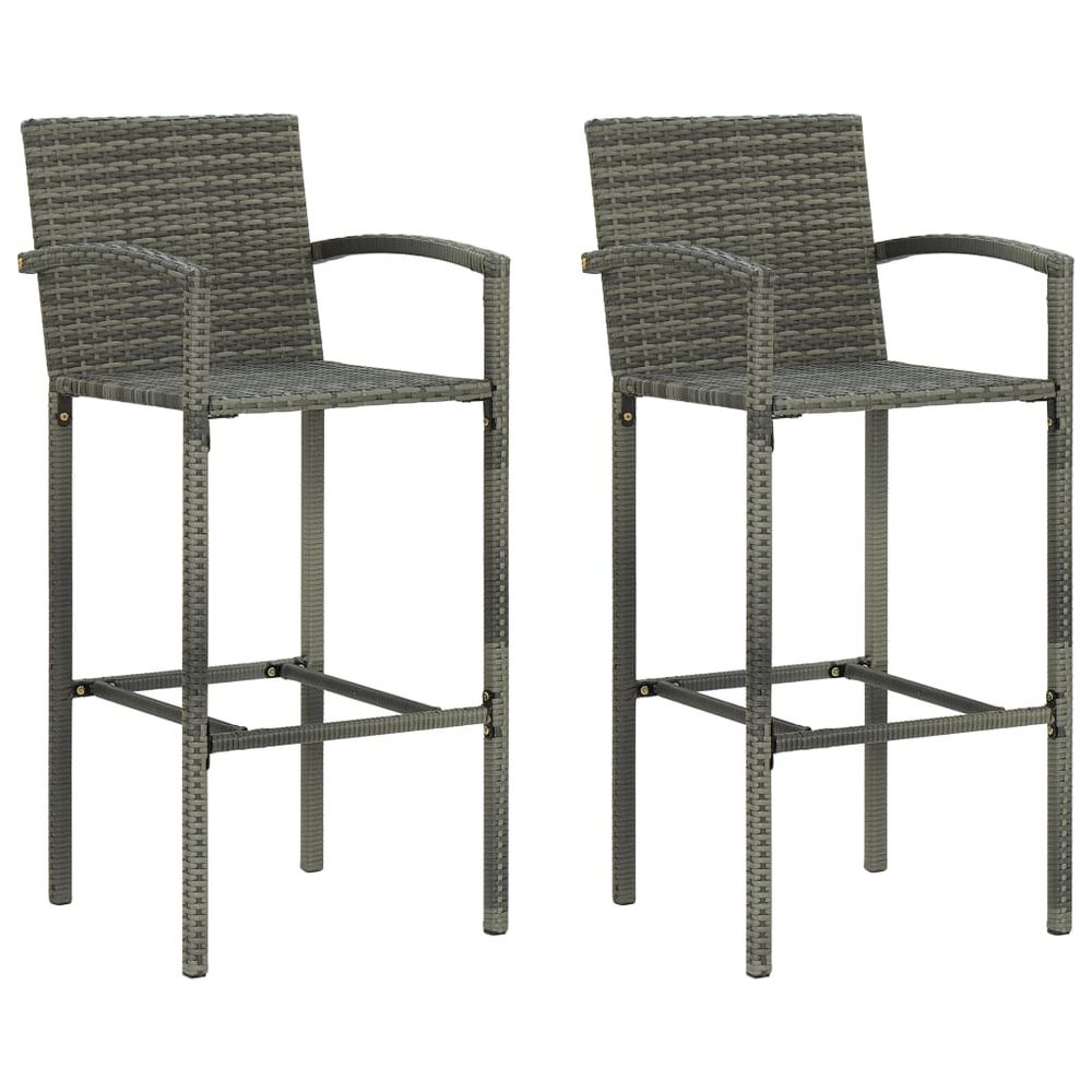 Bar Stools 2 pcs vidaXL Brown Poly Rattan - Bar Stool from vidaXL