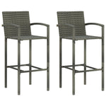 Bar Stools 2 pcs vidaXL Brown Poly Rattan - Bar Stool from vidaXL