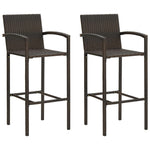 Bar Stools 2 pcs vidaXL Brown Poly Rattan - Bar Stool from vidaXL
