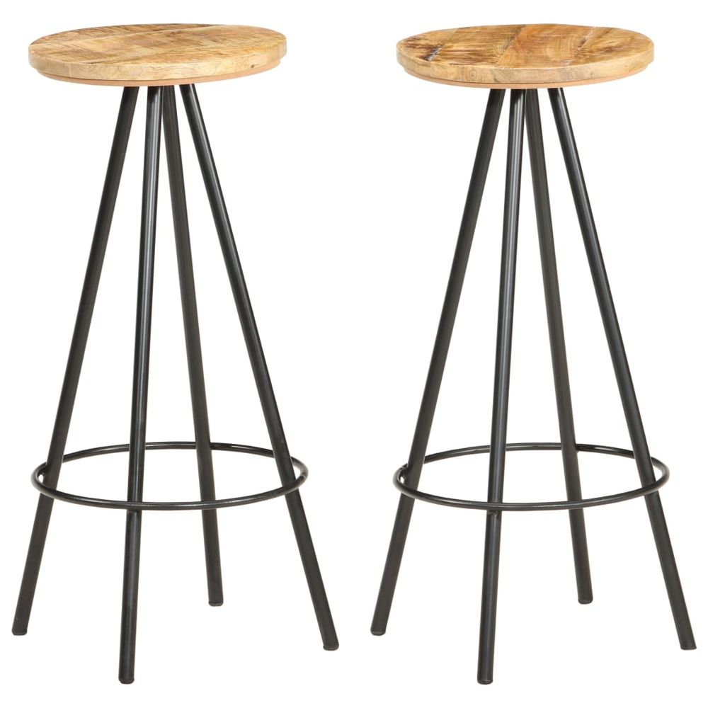 Bar Stools 2 pcs vidaXL Rough Mango Wood - Bar Stool from vidaXL