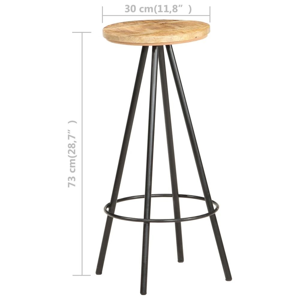 Bar Stools 2 pcs vidaXL Rough Mango Wood - Bar Stool from vidaXL