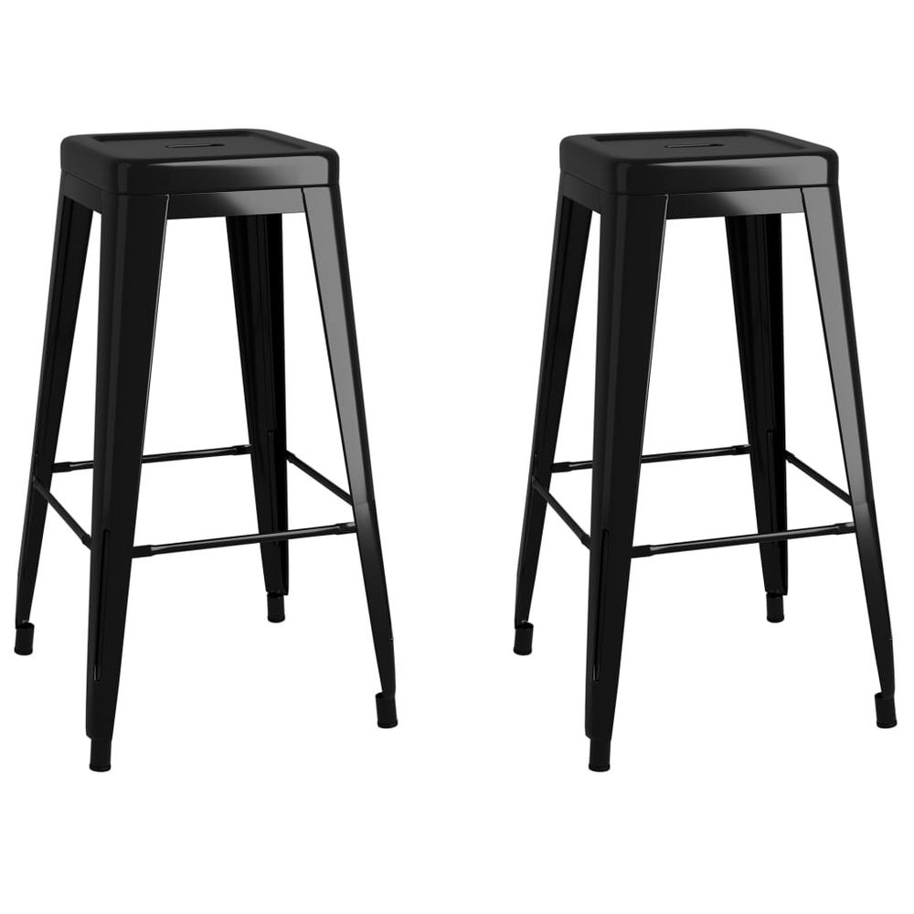 Bar Stools Stackable 2 pcs vidaXL Black Metal - Bar Stool from vidaXL