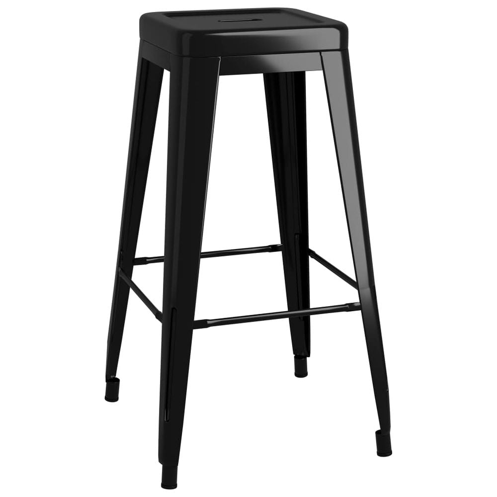 Bar Stools Stackable 2 pcs vidaXL Black Metal - Bar Stool from vidaXL