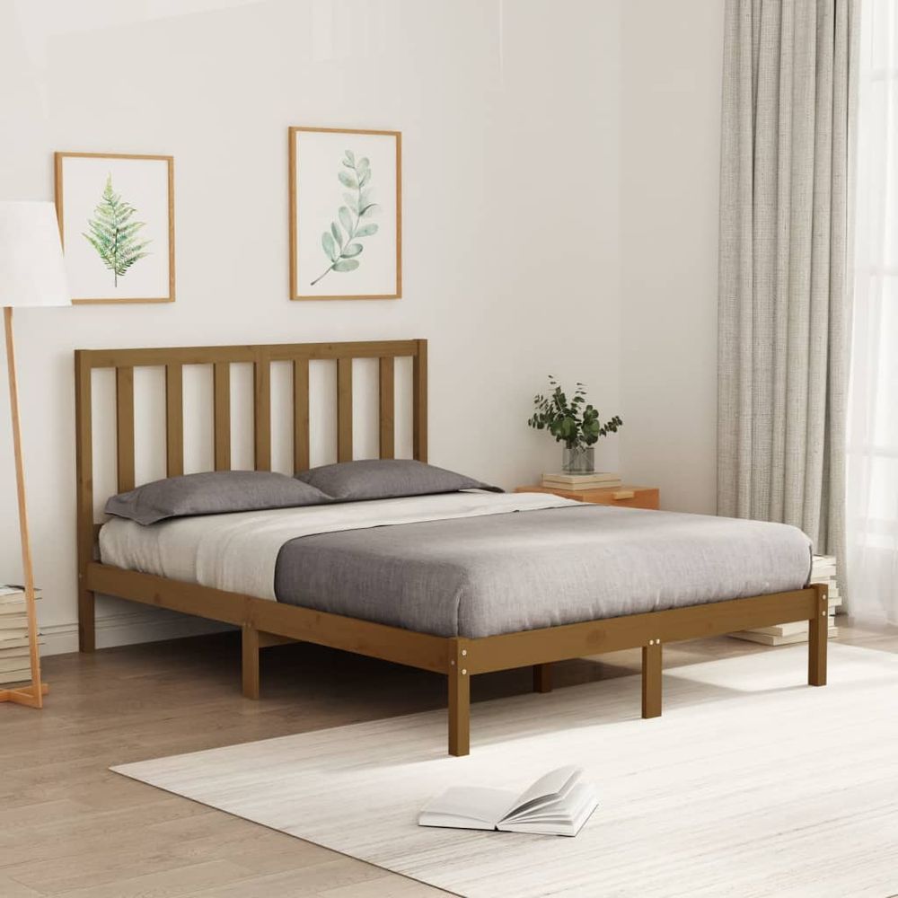 Bed Frame vidaXL Solid Wood 120x200 cm - Bed Frames from vidaXL