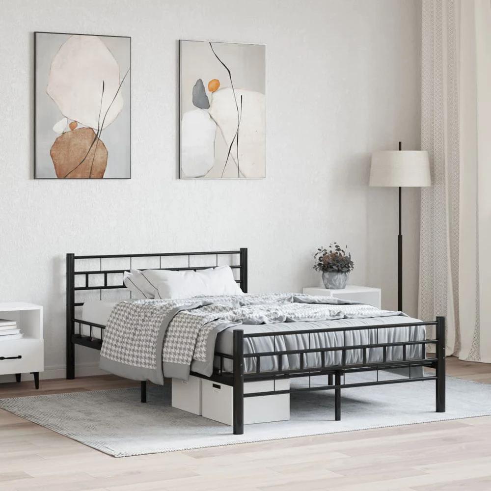 Bed Frame Black Metal 120x200 cm vidaXL by vidaXL