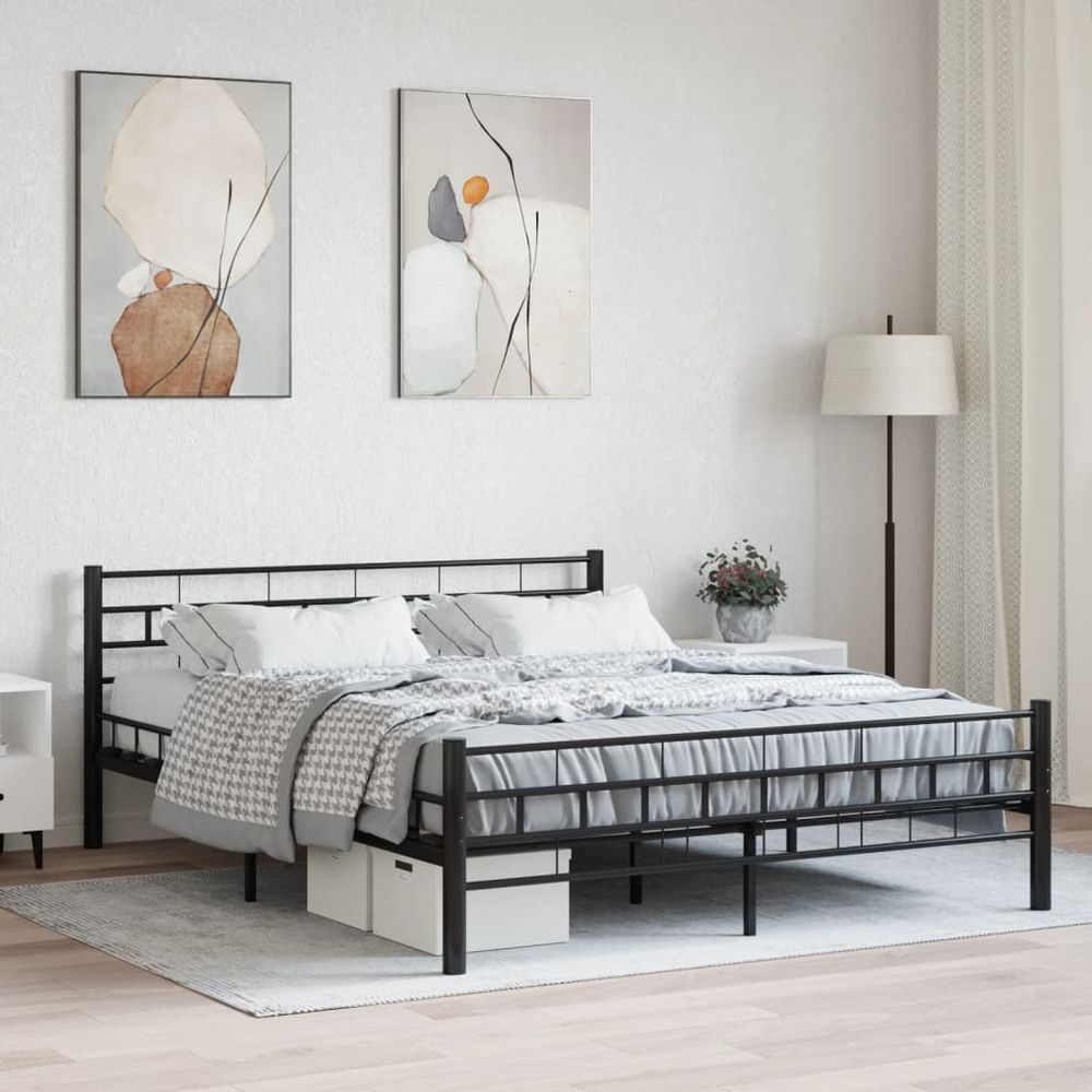 Bed Frame Black Metal 120x200 cm vidaXL - Bed Frames from vidaXL