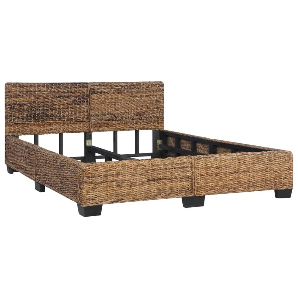 Bed Frame Grey Natural Rattan 140x200 cm vidaXL - Bed Frames from vidaXL
