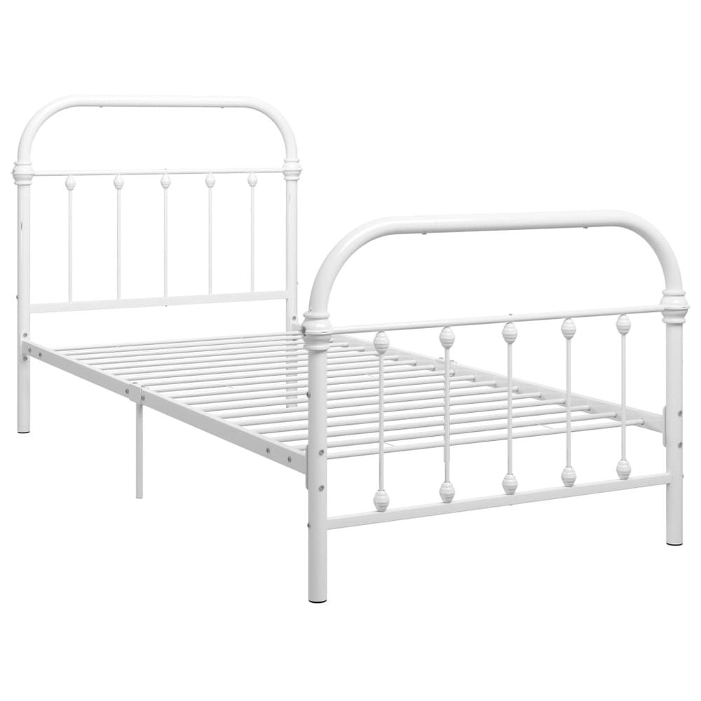 Bed Frame White Metal 90x200 cm vidaXL - Bed Frames from vidaXL