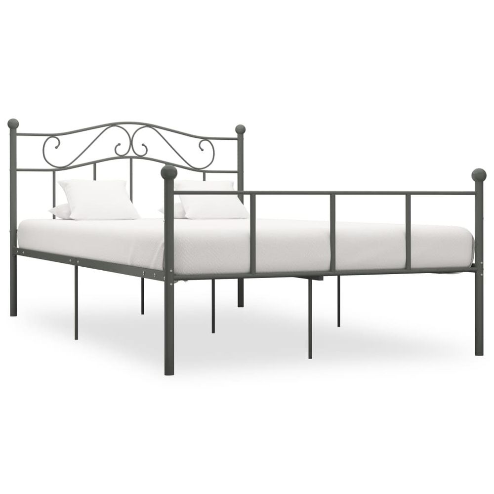 Bed Frame Grey Metal 120x200 cm vidaXL - Bed Frames from vidaXL