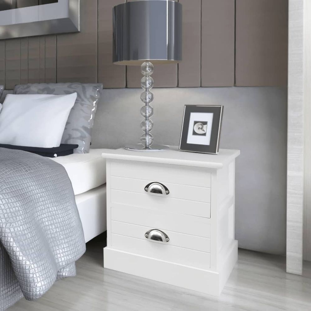 French Bedside Cabinet vidaXL White - Bedside Table from vidaXL