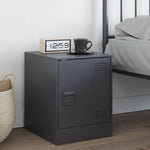 Bedside Cabinet Black 34.5x39x44 cm vidaXL Steel by vidaXL