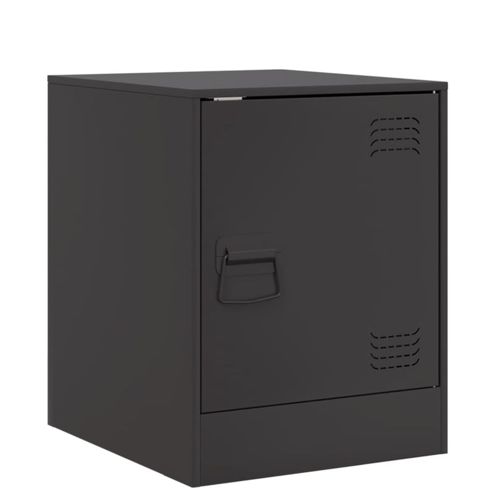 Bedside Cabinet Black 34.5x39x44 cm vidaXL Steel - Bedside Table from vidaXL