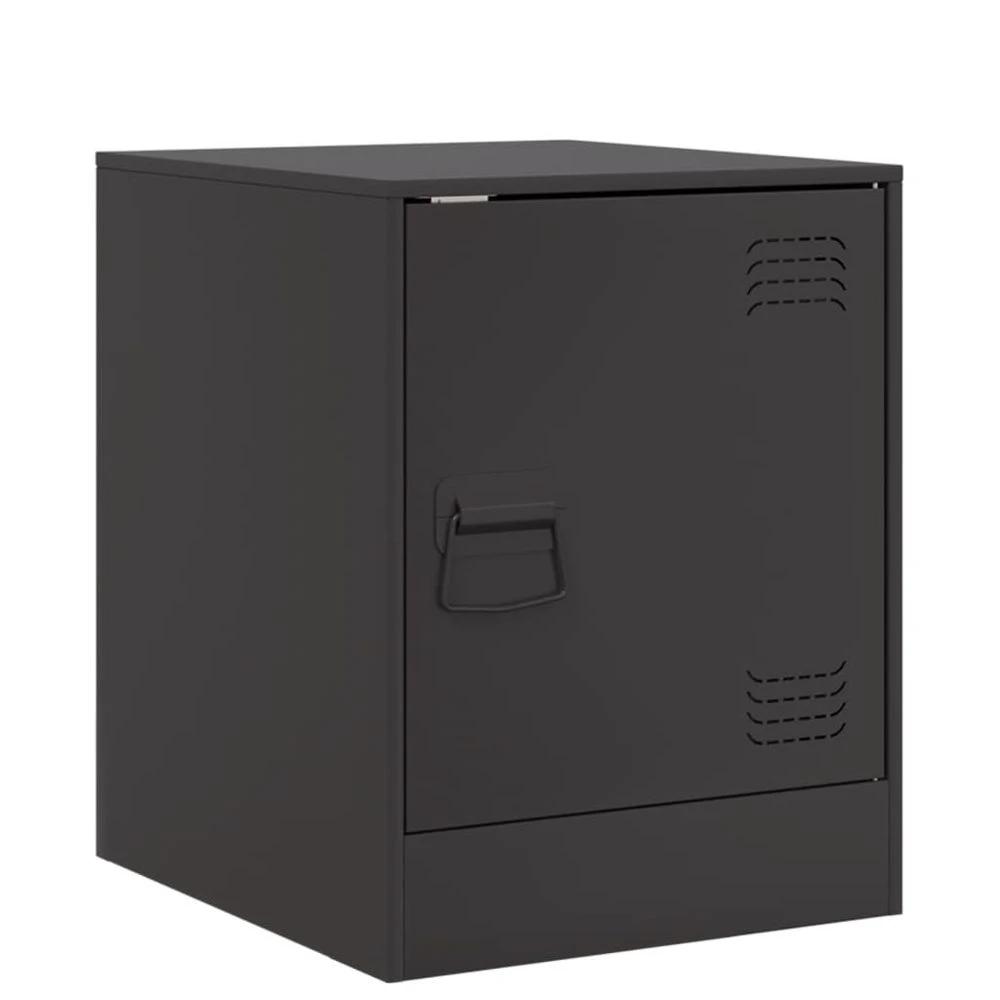 Bedside Cabinet Black 34.5x39x44 cm vidaXL Steel by vidaXL