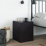 Bedside Cabinet Black 34.5x39x44 cm vidaXL Steel by vidaXL