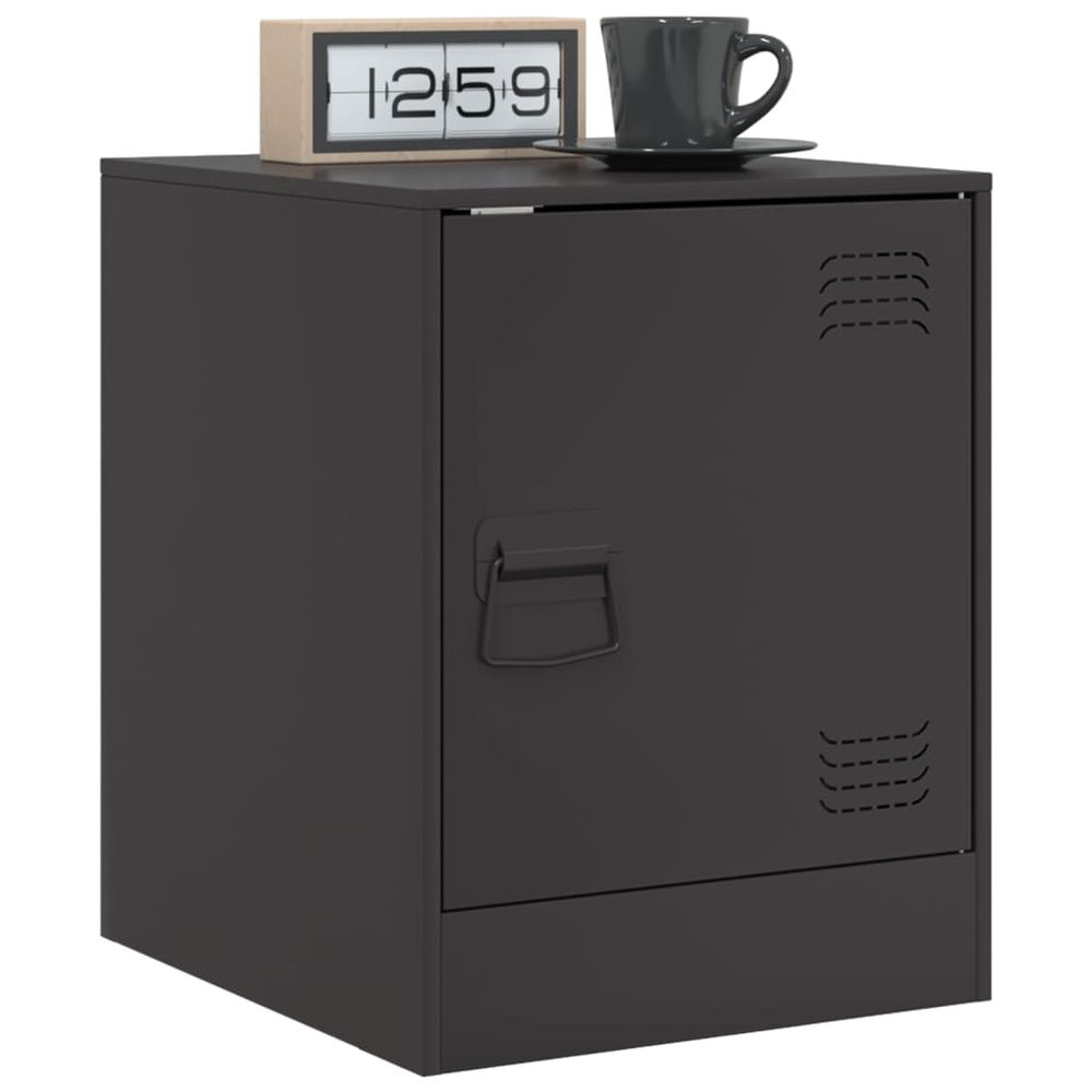 Bedside Cabinet Black 34.5x39x44 cm vidaXL Steel - Bedside Table from vidaXL