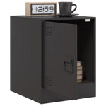 Bedside Cabinet Black 34.5x39x44 cm vidaXL Steel by vidaXL