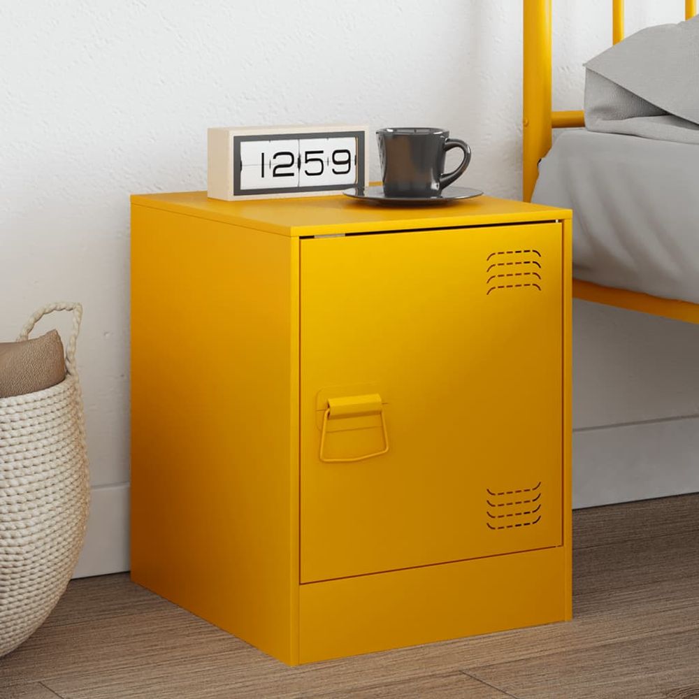 Bedside Cabinet Black 34.5x39x44 cm vidaXL Steel - Bedside Table from vidaXL