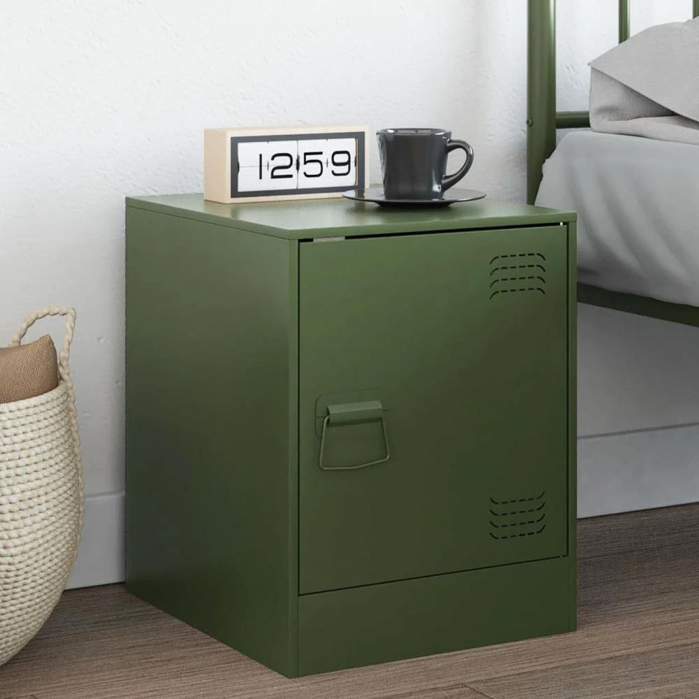 Bedside Cabinet Black 34.5x39x44 cm vidaXL Steel by vidaXL
