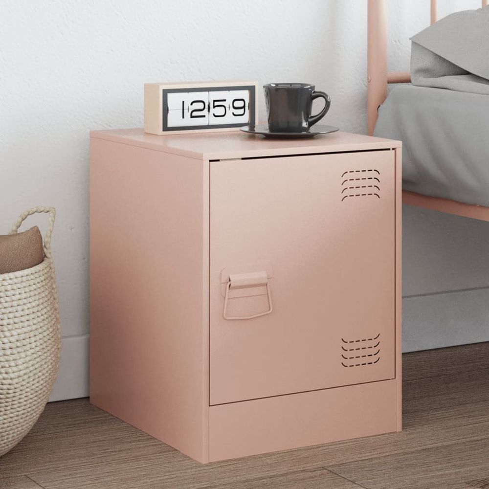 Bedside Cabinet Black 34.5x39x44 cm vidaXL Steel - Bedside Table from vidaXL
